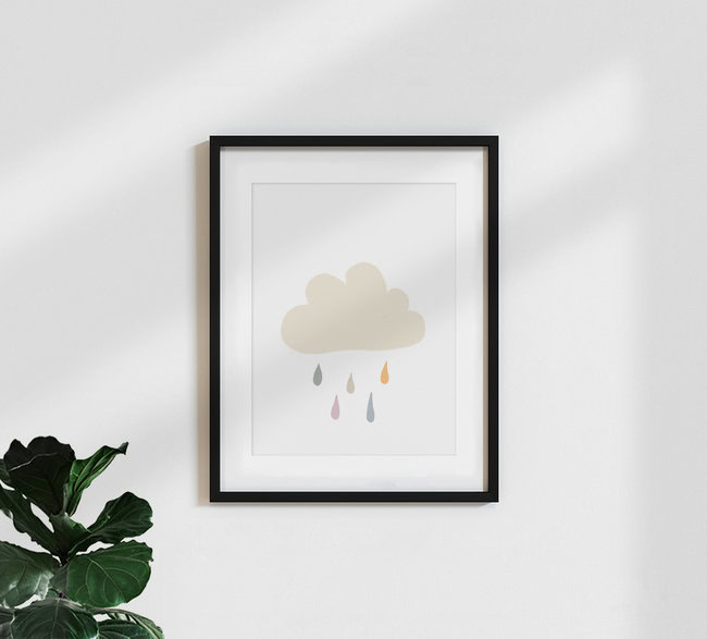 'Kinderzimmer Regenbogenwolke' – Wall Art by Christina Wolff as Poster or Acrylic Glass Print
