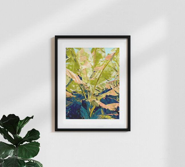 Wandbild 'Blush Banana Tree' – Kunst von Uma Gokhale als Poster oder Acrylglasbild