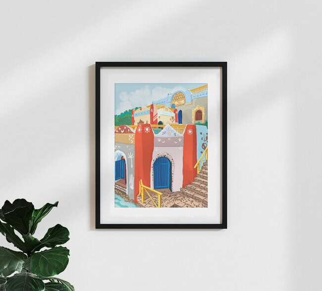 Wandbild 'House of Luna, The Goddess of Moon' – Kunst von Uma Gokhale als Poster oder Acrylglasbild