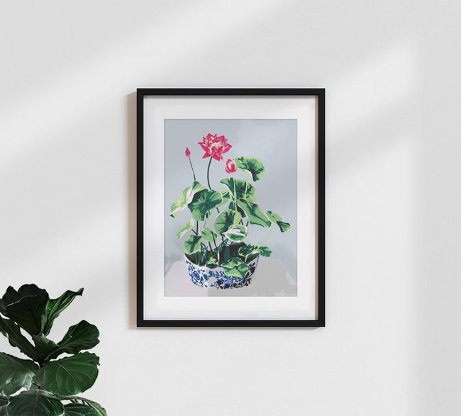Wandbild 'Moroccan Planter' – Kunst von Uma Gokhale als Poster oder Acrylglasbild