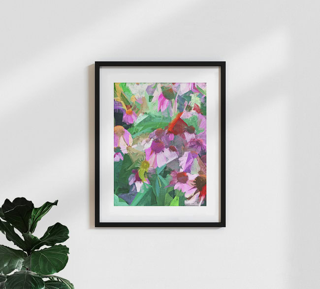 'The Memory of Spring, Crosshatch Botanical Floral Painting, Plants' – Wall Art by Uma Gokhale as Poster or Acrylic Glass Print