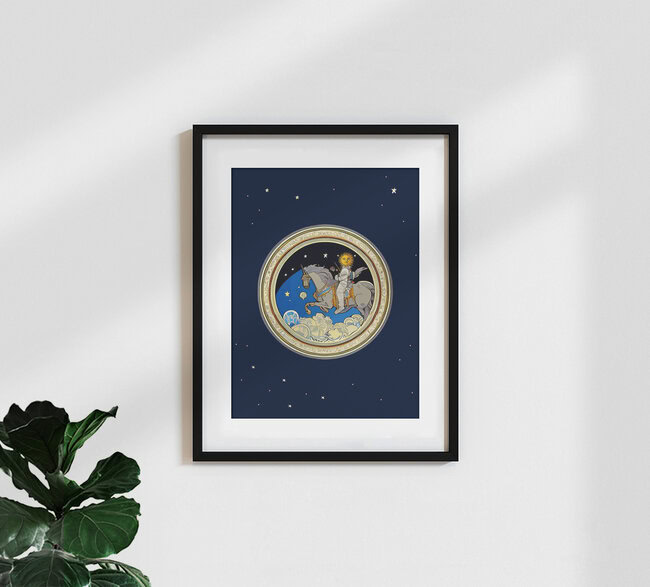 'Looking for God in New Beginnings' – Wall Art by Uma Gokhale as Poster or Acrylic Glass Print