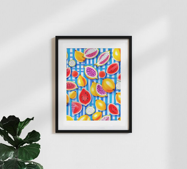 'Tropical Fruit Pop' – Wall Art by Uma Gokhale as Poster or Acrylic Glass Print