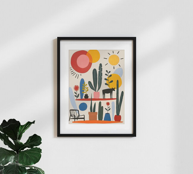 Wandbild 'Shelfie' – Kunst von Uma Gokhale als Poster oder Acrylglasbild