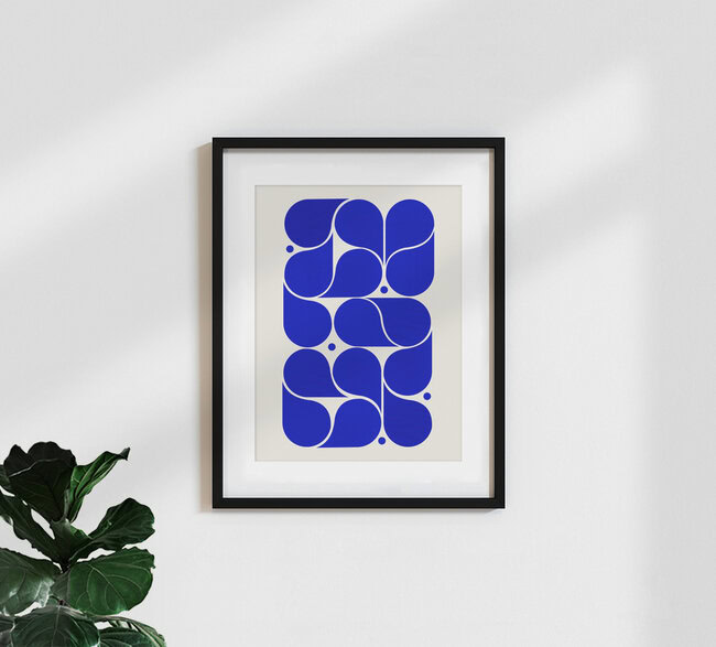 'Minimalist Blue Design Art' – Wall Art by Ania Więcław as Poster or Acrylic Glass Print