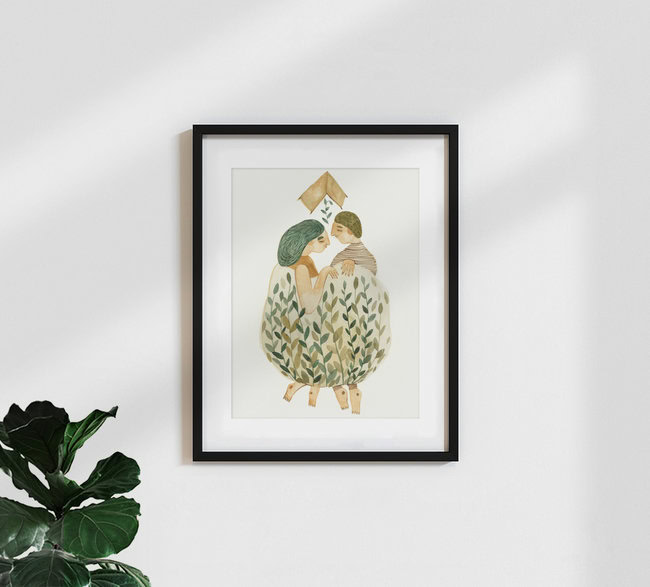 'Camping' – Wall Art by Mirjam Siim as Poster or Acrylic Glass Print