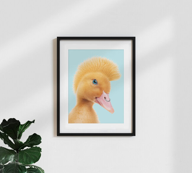 Wandbild 'Punk Ente' – Kunst von Jonas Loose als Poster oder Acrylglasbild