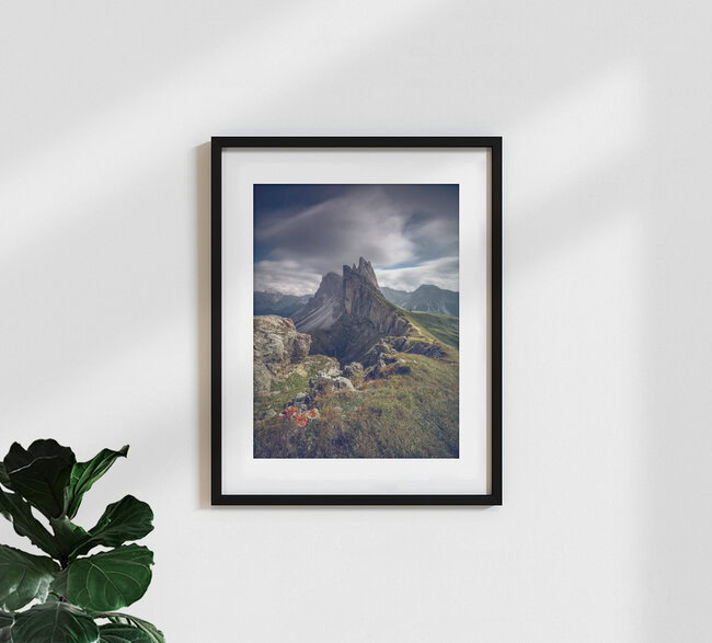 Profile of Odle group, Italy – wall art by Franz Sussbauer as Poster or Acrylic Glass Print
