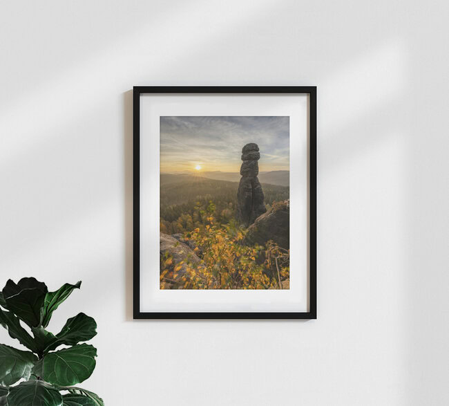 Barbarine auf dem Pfaffenstein Elbsandsteingebirge, Deutschland – Fotokunst von Ronny Behnert als Poster oder Acrylglasbild