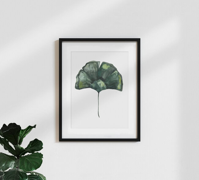 Wandbild 'Mantika Botanical Gingko Blatt' – Kunst von Christina Wolff als Poster oder Acrylglasbild