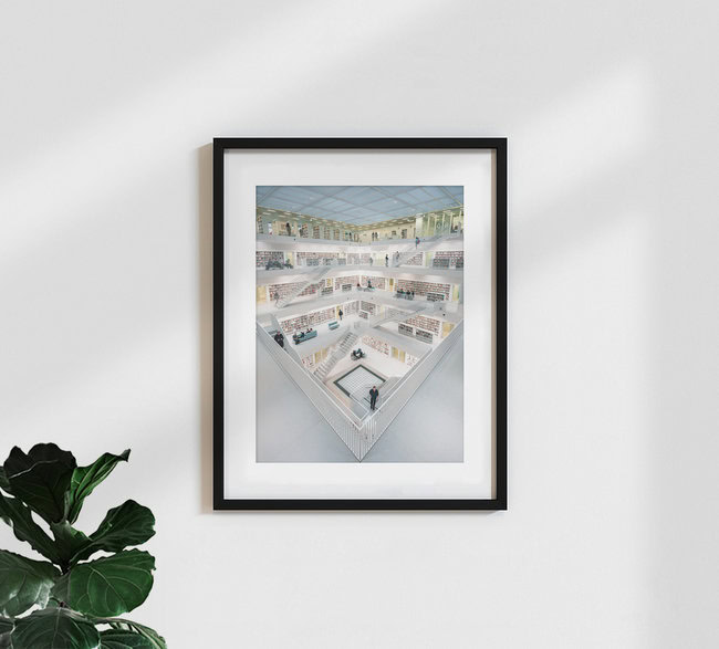 Library, Germany – wall art by Dimitri Luft as Poster or Acrylic Glass Print