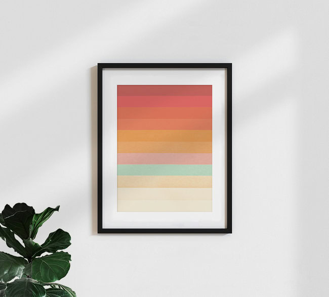 Wandbild 'Rainbow Chevrons II' – Kunst von Florent Bodart als Poster oder Acrylglasbild
