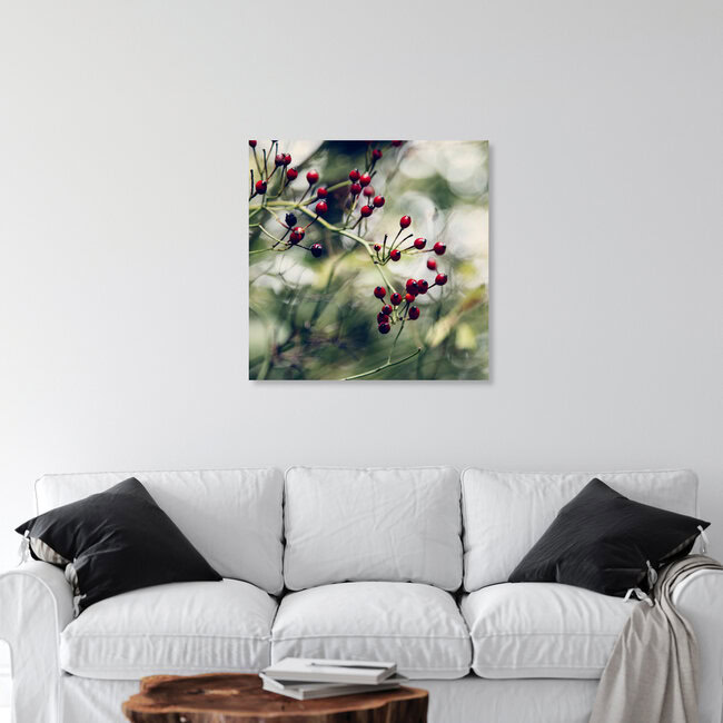 Kleine Hagebutten im Herbst, Deutschland – Fotokunst von Nadja Jacke als Poster oder Acrylglasbild