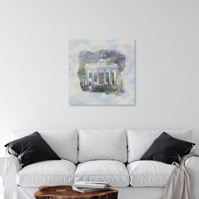 Aquarell Stil BERLIN Brandenburger Tor, Deutschland – Fotokunst von Melanie Viola als Poster oder Acrylglasbild