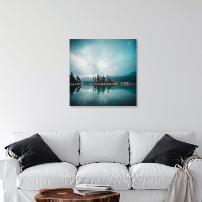 Lake Eibsee at blue hour, Germany – wall art by Franz Sussbauer as Poster or Acrylic Glass Print