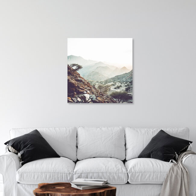 Mountains and haze, Oman – wall art by Franz Sussbauer as Poster or Acrylic Glass Print