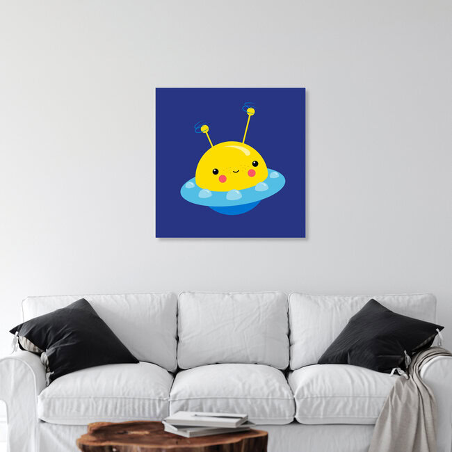 'Nursery Kawaii Illustration UFO' – Wall Art by Pia Kolle as Poster or Acrylic Glass Print
