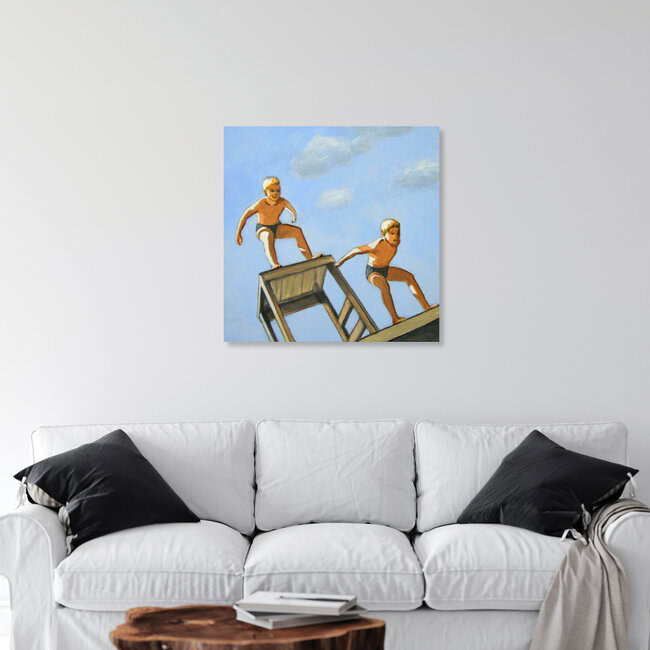 Wandbild 'Zwei Buben' – Kunst von Sarah Morrissette als Poster oder Acrylglasbild