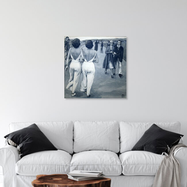 Wandbild 'Zwei Frauen in weiß' – Kunst von Sarah Morrissette als Poster oder Acrylglasbild