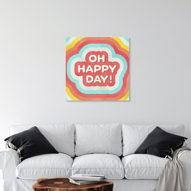 'OH HAPPY DAY! positive typography' – Wall Art by Ania Więcław as Poster or Acrylic Glass Print