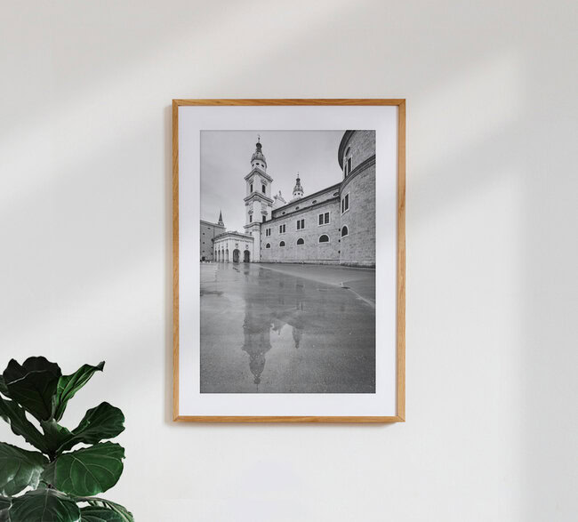 Salzburger Dom im Spiegel, Österreich – Fotokunst von Martin Wasilewski als Poster oder Acrylglasbild