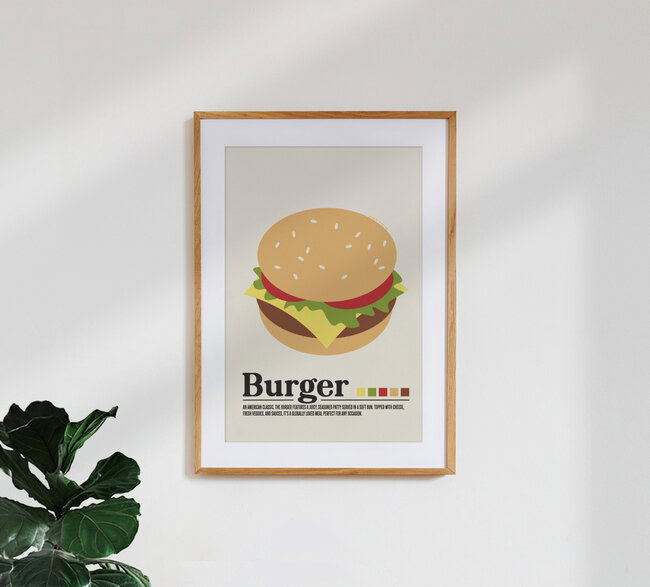 Wandbild 'Burger' – Kunst von Jonas Loose als Poster oder Acrylglasbild