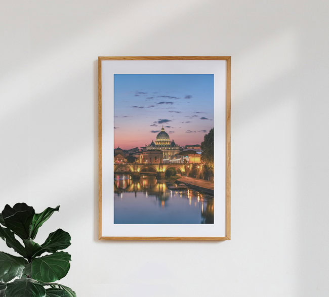 Sonnenuntergang über Rom, Italien – Fotokunst von Achim Thomae als Poster oder Acrylglasbild