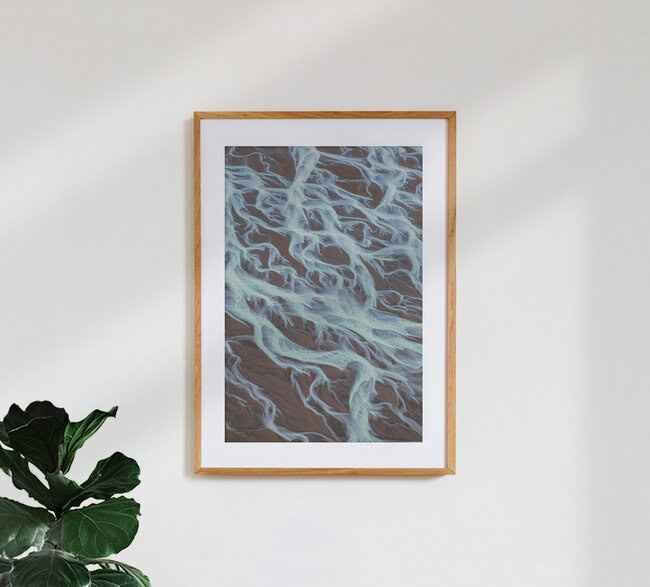 Glacial Flow, Island – Fotokunst von Michael Jurek als Poster oder Acrylglasbild