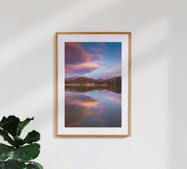 Glühender Himmel im Karwendel, Deutschland – Fotokunst von Martin Wasilewski als Poster oder Acrylglasbild