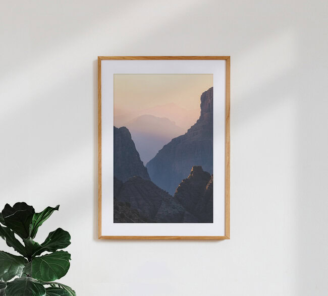 Jebel Al Akhdar Canyon am Morgen, Oman – wall art by Jean Claude Castor as Poster or Acrylic Glass Print