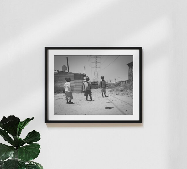 Street photography at the streets of the Langa township in Cape Town South Africa, Südafrika – Fotokunst von Dennis Wehrmann als Poster oder Acrylglasbild