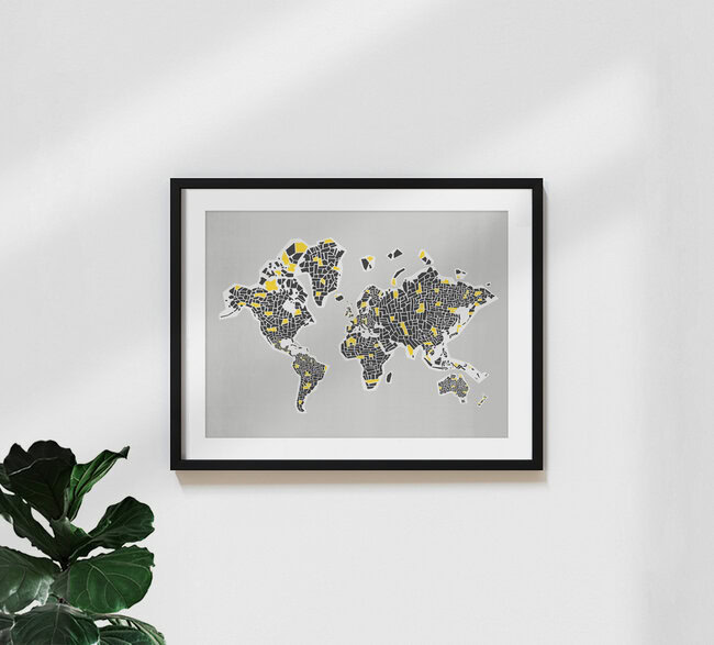 'Abstract World Map' – Wall Art by Fox And Velvet as Poster or Acrylic Glass Print