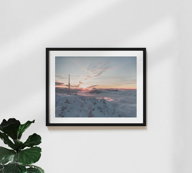 Handstand above the clouds, Germany – wall art by Daniel Weissenhorn as Poster or Acrylic Glass Print