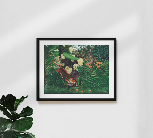 'Fight between a Tiger and a Buffalo by Henri Rousseau' – Wall Art by Art Classics as Poster or Acrylic Glass Print