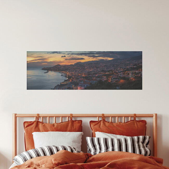 Madeira Funchal Panorama at Sunset, Portugal – wall art by Jean Claude Castor as Poster or Acrylic Glass Print