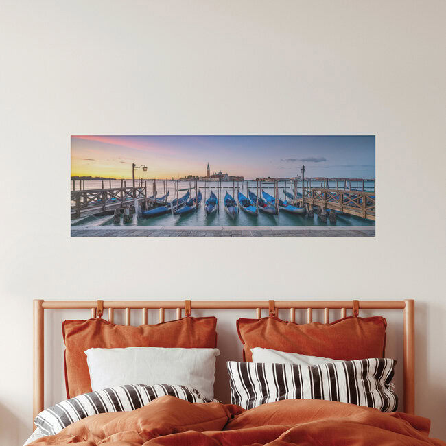 Venedig Panorama bei Sonnenaufgang, Italien – Fotokunst von Jan Becke als Poster oder Acrylglasbild