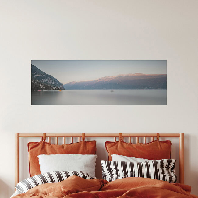 Panorama sundown Lago di Garda - Gargnano, Italy – wall art by Dennis Wehrmann as Poster or Acrylic Glass Print