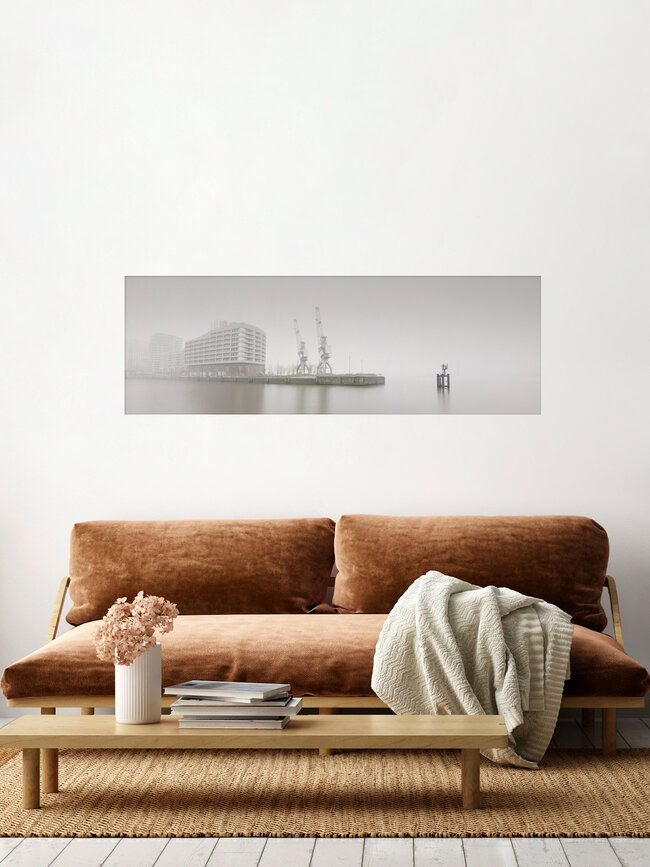 Fine Art Hafen City Hamburg - Strandhöft The Bow, Deutschland – Fotokunst von Dennis Wehrmann als Poster oder Acrylglasbild