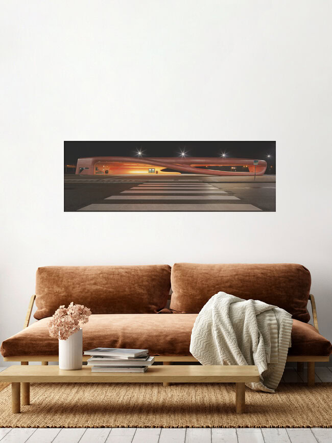 bus stop, Netherlands – wall art by Oliver Buchmann as Poster or Acrylic Glass Print