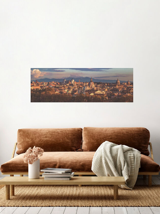 Rom Panorama, Italien – Fotokunst von Jean Claude Castor als Poster oder Acrylglasbild