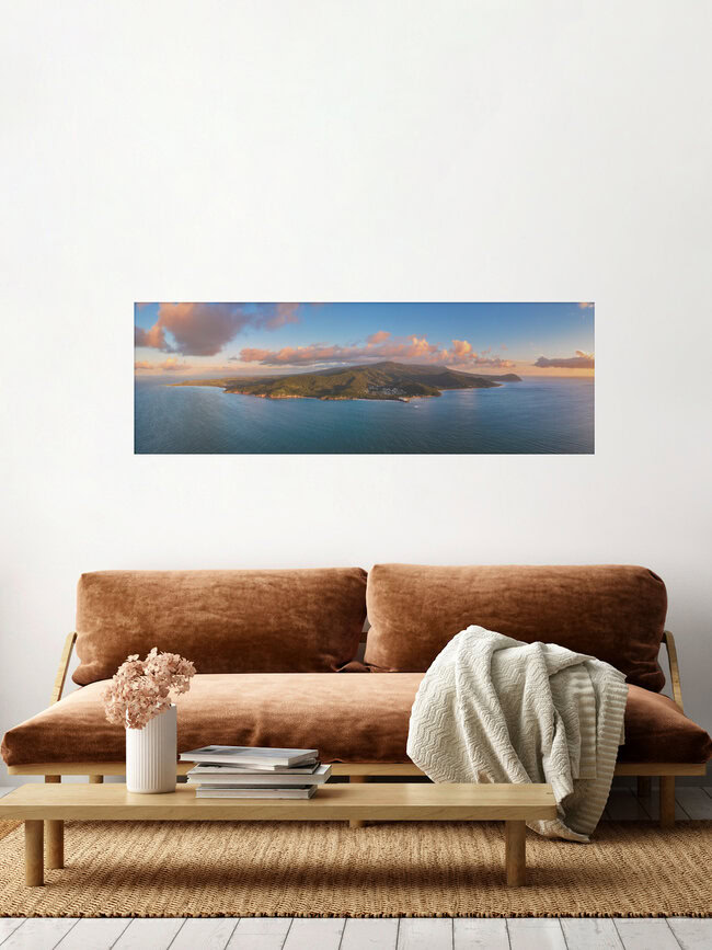 Guadeloupe Caribbean Island Sunset Aerial, France – wall art by Jean Claude Castor as Poster or Acrylic Glass Print