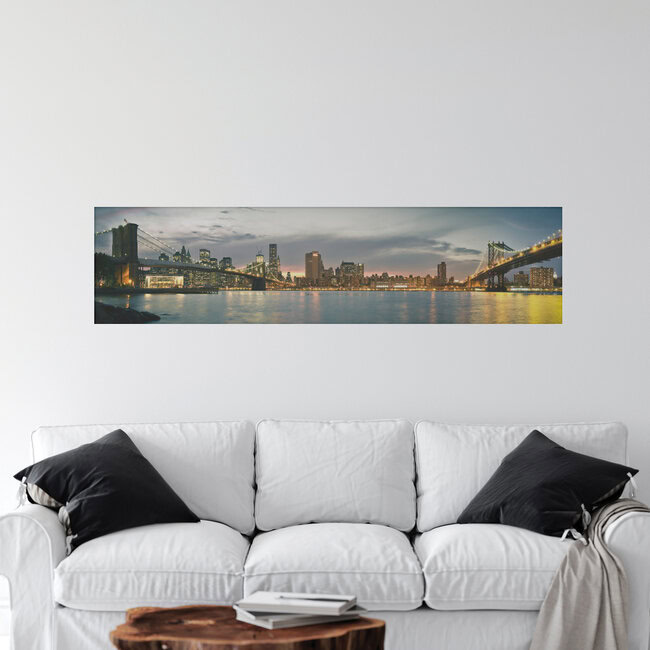 Brooklyn Bridge to Manhattan Bridge Panorama, United States – wall art by Thomas Richter as Poster or Acrylic Glass Print