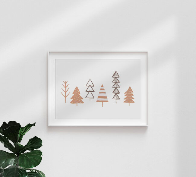 Winter Trees Illustration, Hong Kong – wall art by Orara Studio as Poster or Acrylic Glass Print