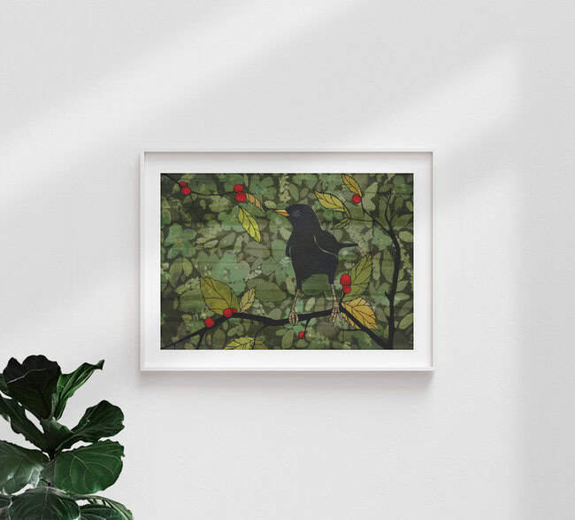 'Blackbird' – Wall Art by Katherine Blower as Poster or Acrylic Glass Print