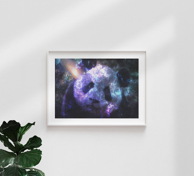 Galaxy Baby Panda Planet, Egypt – wall art by Lemo Boy as Poster or Acrylic Glass Print