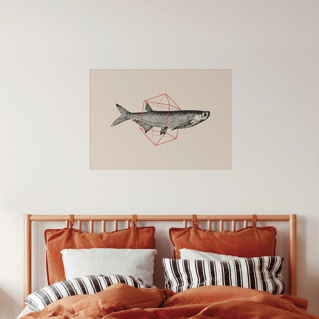 Wandbild 'Fish in Geometrics' – Kunst von Florent Bodart als Poster oder Acrylglasbild
