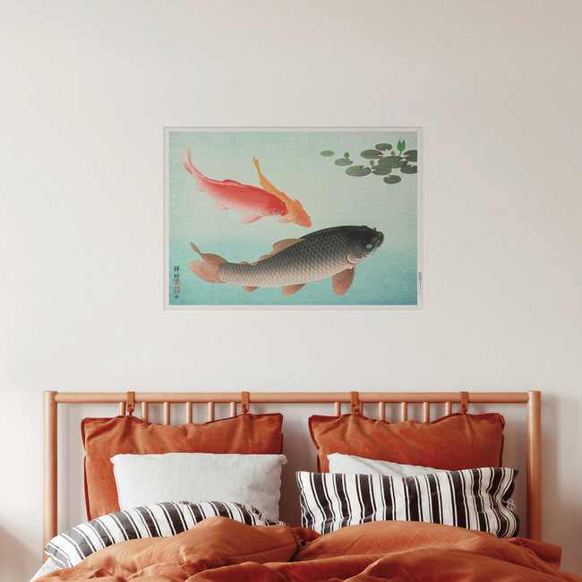 'Koi by Ohara Koson' – Wall Art by Vintage Nature Graphics as Poster or Acrylic Glass Print