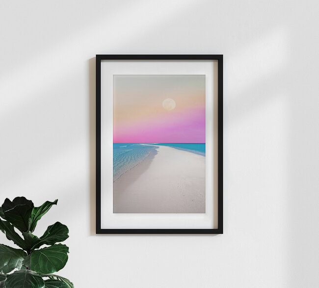 Wandbild 'Ocean & Moon II' – Kunst von Uma Gokhale als Poster oder Acrylglasbild