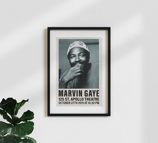 Marvin Gaye at the Apollo Theatre, Germany – wall art by Vintage Collection as Poster or Acrylic Glass Print