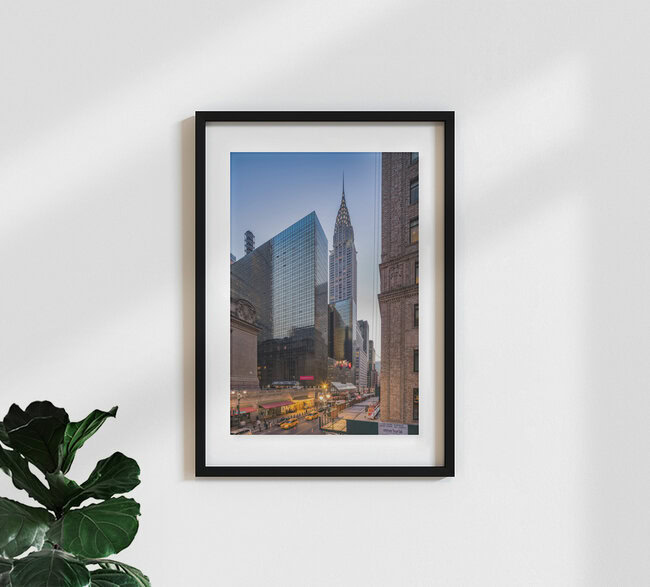 Chrysler Building in Midtown Manhattan, Vereinigte Staaten – Fotokunst von Jan Becke als Poster oder Acrylglasbild